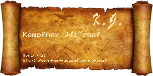 Kempfner József névjegykártya